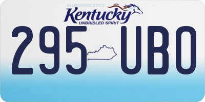 KY license plate 295UBO
