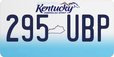 KY license plate 295UBP