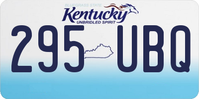 KY license plate 295UBQ