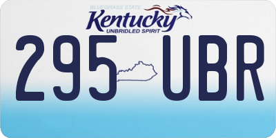 KY license plate 295UBR