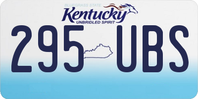 KY license plate 295UBS