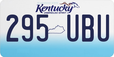 KY license plate 295UBU