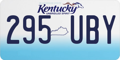 KY license plate 295UBY