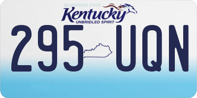 KY license plate 295UQN