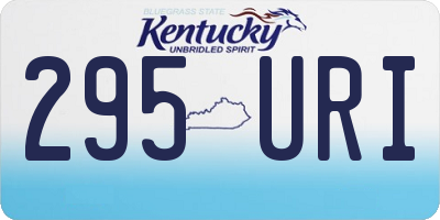 KY license plate 295URI