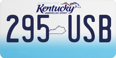 KY license plate 295USB