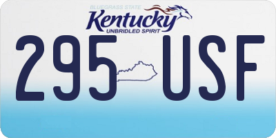 KY license plate 295USF