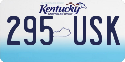 KY license plate 295USK