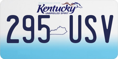 KY license plate 295USV