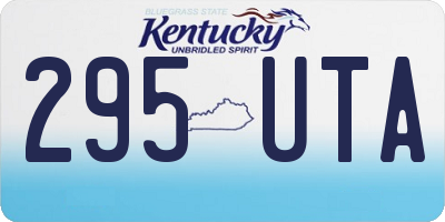 KY license plate 295UTA