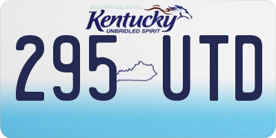 KY license plate 295UTD