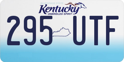 KY license plate 295UTF