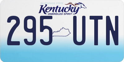 KY license plate 295UTN