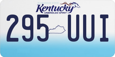 KY license plate 295UUI