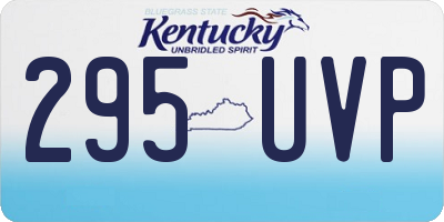 KY license plate 295UVP