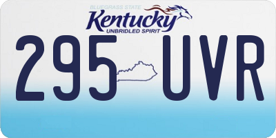 KY license plate 295UVR