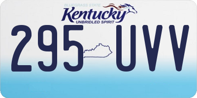 KY license plate 295UVV