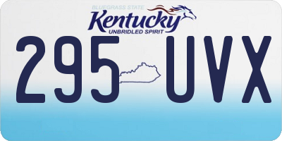 KY license plate 295UVX