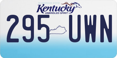 KY license plate 295UWN