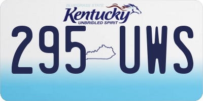KY license plate 295UWS