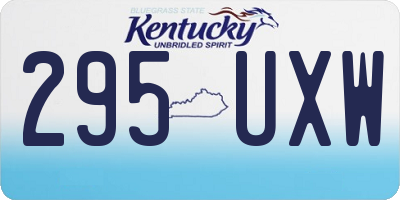 KY license plate 295UXW