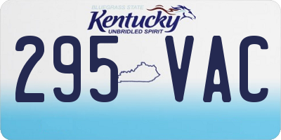 KY license plate 295VAC