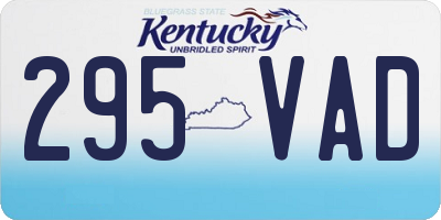 KY license plate 295VAD