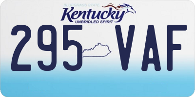 KY license plate 295VAF