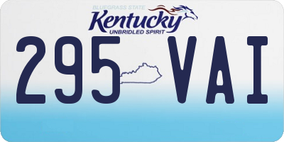KY license plate 295VAI
