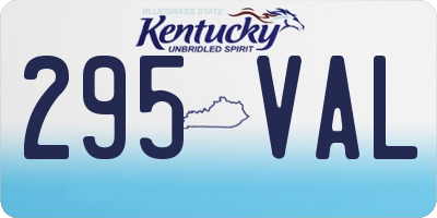 KY license plate 295VAL