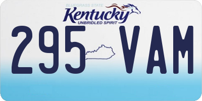KY license plate 295VAM