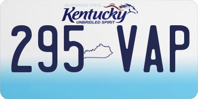 KY license plate 295VAP