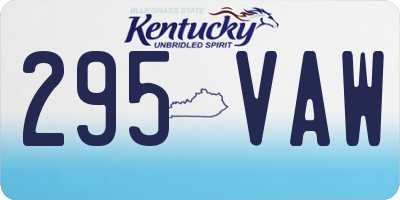 KY license plate 295VAW