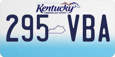 KY license plate 295VBA