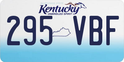 KY license plate 295VBF