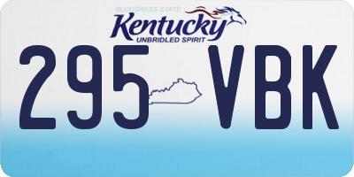 KY license plate 295VBK