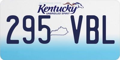KY license plate 295VBL