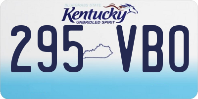 KY license plate 295VBO