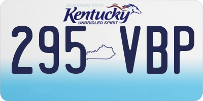 KY license plate 295VBP