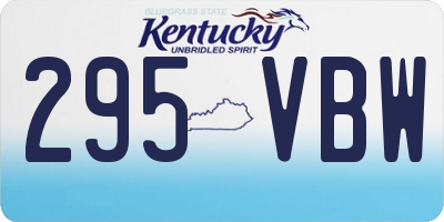KY license plate 295VBW