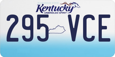 KY license plate 295VCE