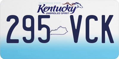 KY license plate 295VCK