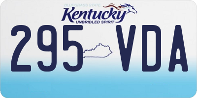 KY license plate 295VDA
