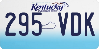 KY license plate 295VDK