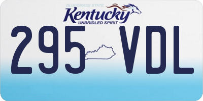 KY license plate 295VDL