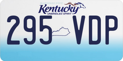 KY license plate 295VDP