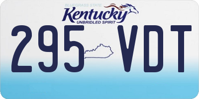 KY license plate 295VDT