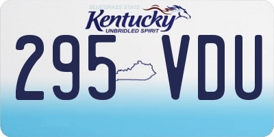 KY license plate 295VDU