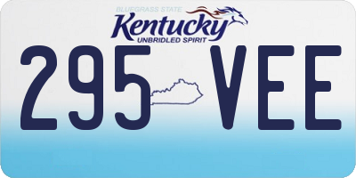 KY license plate 295VEE