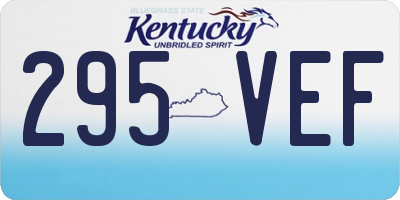 KY license plate 295VEF